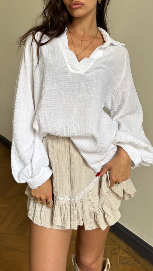 Chemise blanche (Col V) CREAMY🇮🇹