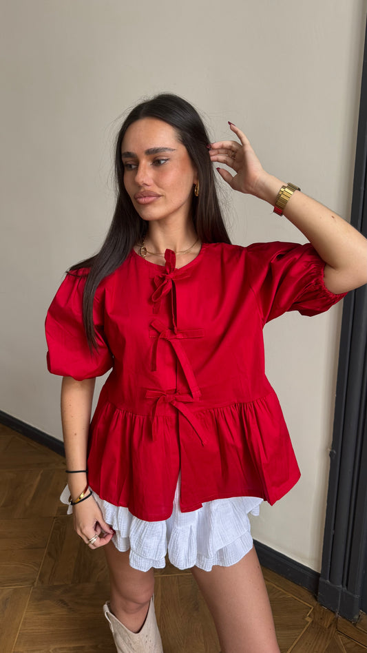 Blouse OLYMPE Rouge 🇮🇹