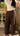 pantalon tailleur oversize rayé marron